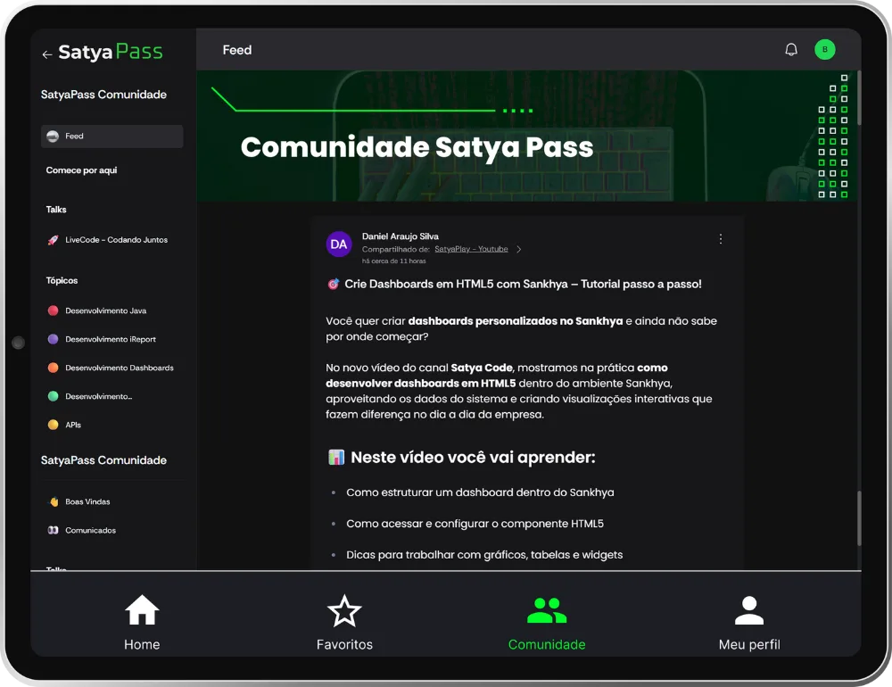 Satya Pass – Cursos Práticos para Desenvolvedores Sankhya
